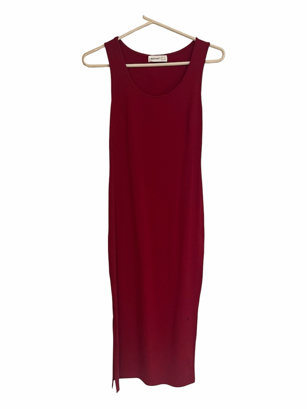 Amazon CMZ2005 Sleeveless Maxi Tank Dress in Wine Red